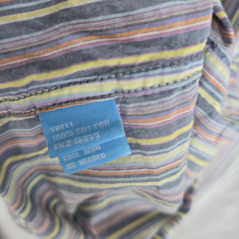 J.McLaughlin Womens‎ Modern Fit Striped Button Down Shirt Cotton Multi-Color S - Picture 4 of 7